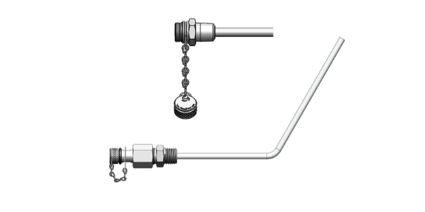Above is a LT Series with a short sampling tube cap off. Below is a LTJ Series with the sampling tube bent up