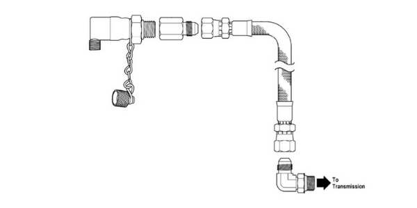 Example of a remote sampling valve install for transmissions
